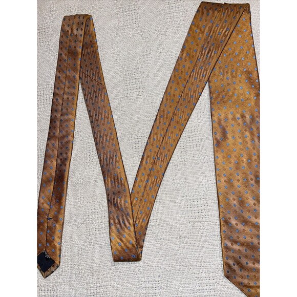 Boss Hugo Boss Men’s Dress Tie Size 59” 3” Gold Dotted Business Formal Italy - Picture 6 of 12